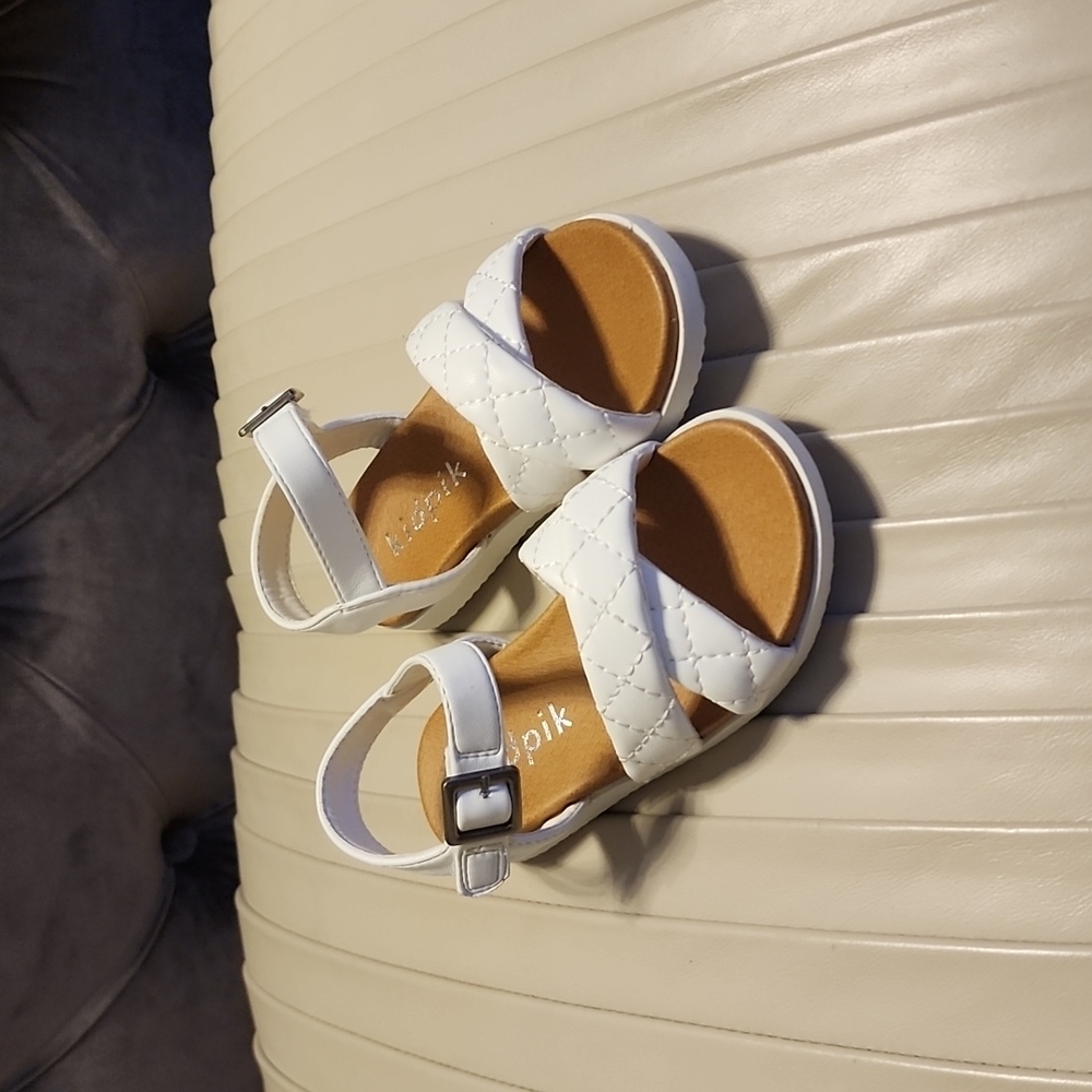 White Strap Sandals Little Girls Size 9